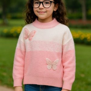 Girls Elegant Butterfly Sweater