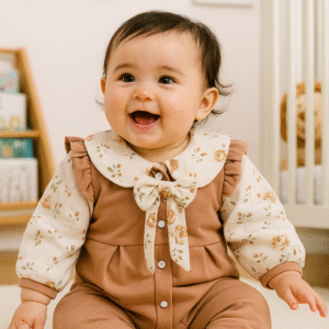 Sweet, stylish, and comfy – the perfect outfit for your little one’s special moments.