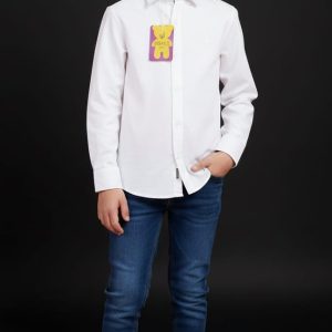 US Polo Assn boys white cotton shirt full sleeve classic collar kids formal shirt