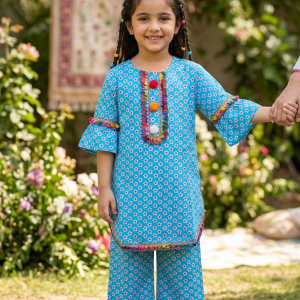 Girls Blue Pajama Set
